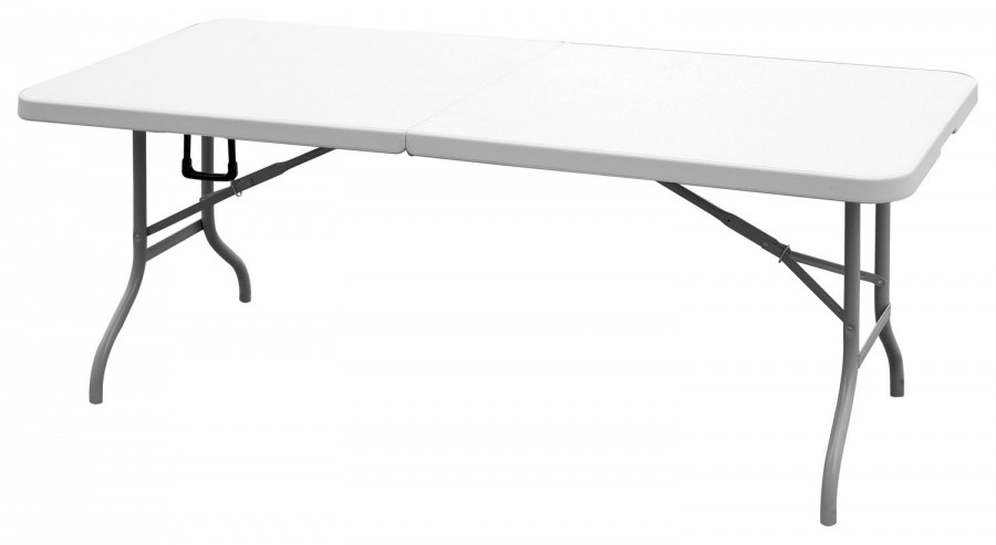 Table de jardin pliante 8 places 180 x 74 x 74cm blanche Table pliante Exterieur intérieur Polypropylène robuste KZ GARDEN