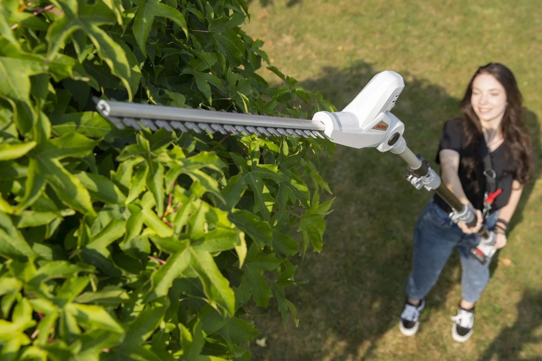 Taille-haie télescopique sans fil 20V Lame 40cm Autonomie 55min Perche 4m IKRA – Image 5