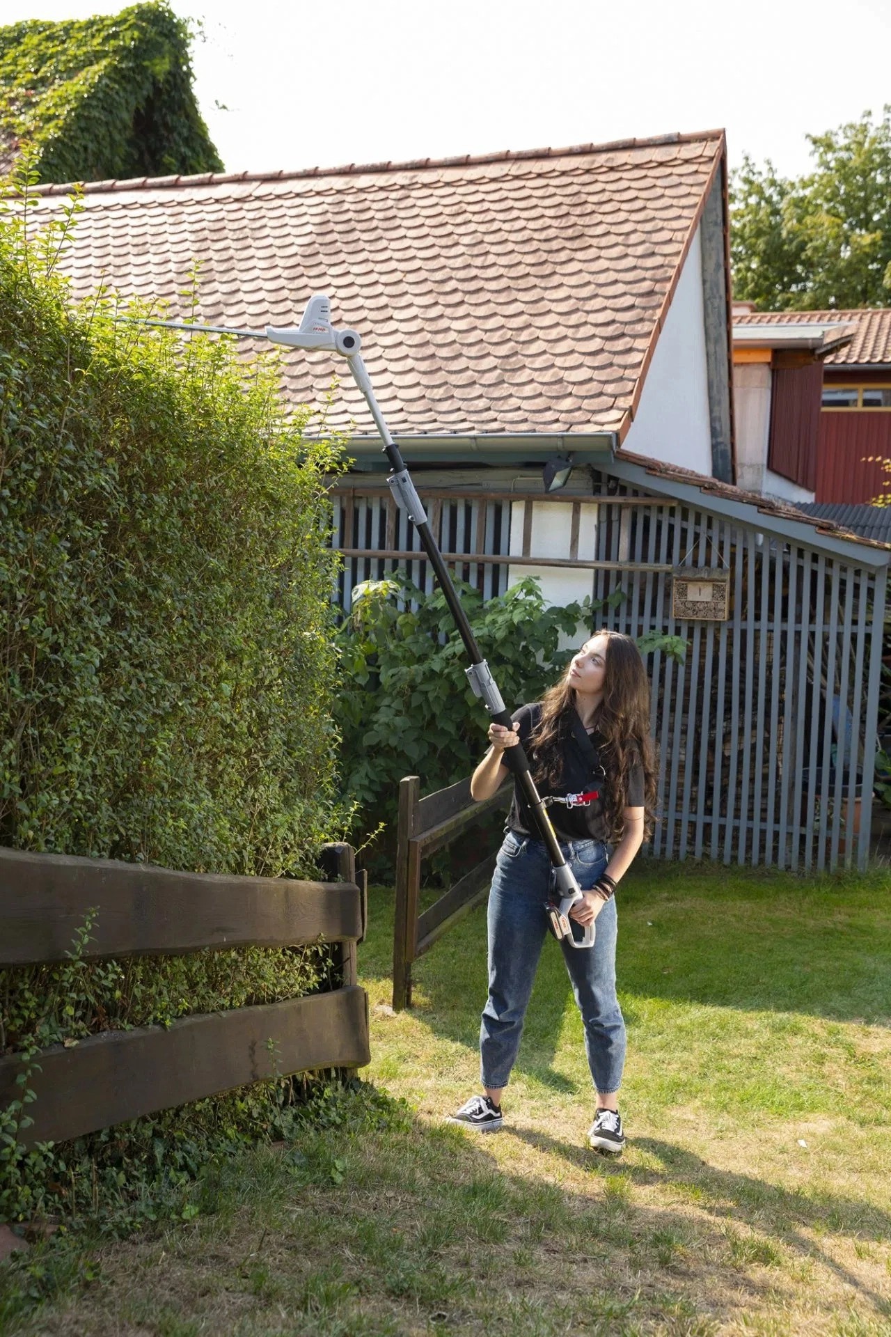 Taille-haie télescopique sans fil 20V Lame 40cm Autonomie 55min Perche 4m IKRA – Image 6