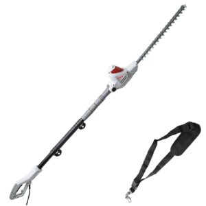 Taille-Haies 600W Mat Télescopique Lame 59cm Manche réglable de 1.95 à 2.40m Hauteur de travail 4 mètres IKRA