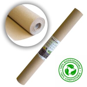 Toile de paillage Agricole 1.20 x 300m papier 100% autodégradable anti-mauvaises herbes Enrichit le sol KZ GARDEN