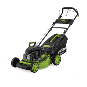 Tondeuse thermique à essence avec traction - 4,5 CV 144 cc - Largeur de coupe 46 cm - Bac 60L - 7 hauteurs - VITO