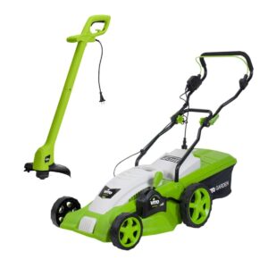 Pack Tondeuse à gazon électrique 1800W Moteur Brushless Coupe 42 cm + Coupe-bordure 250W Tête auto VITO