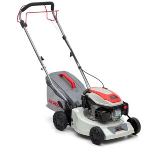 Tondeuse thermique 1000m2 Autotractée 145cm³ 3.5CV largeur de coupe 41.8cm bac 40L IKRA