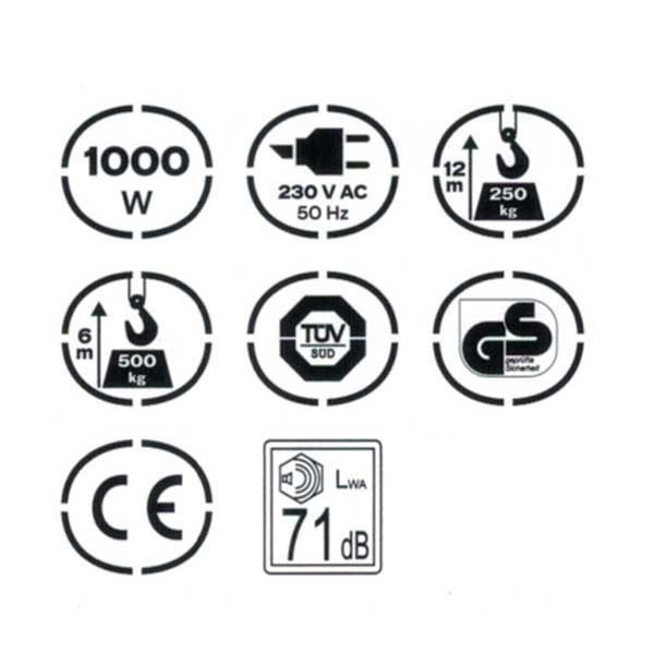 Palan électrique 1000W capacité 500 kg levage max 12 m VITO PRO-POWER – Image 3