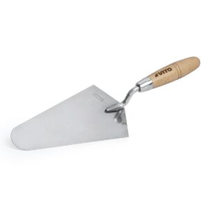 Truelle de maçon 220mm Acier Inox forgée ronde Manche bois VITO