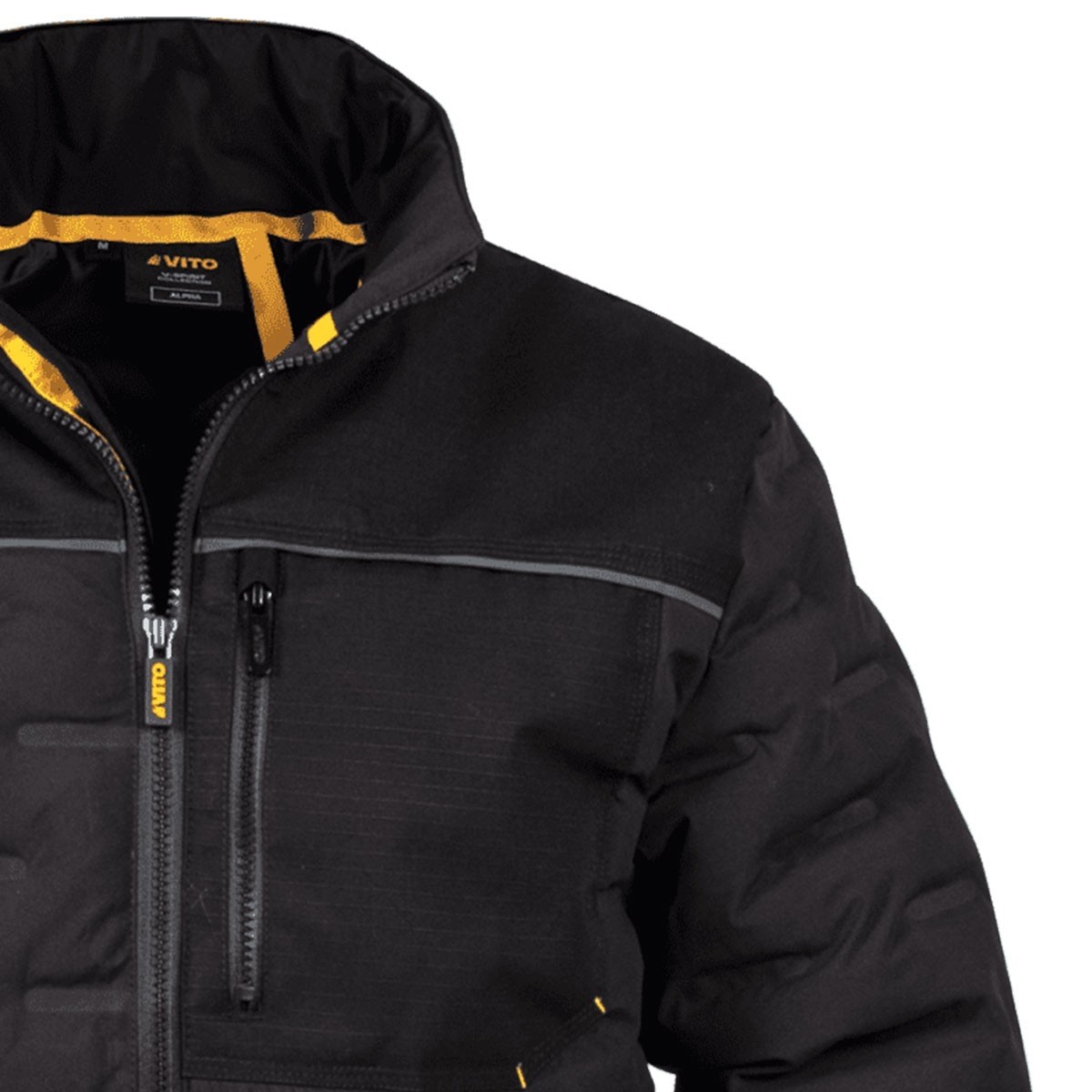 Veste Rembourrée Hiver Taille M Noire Déperlante Respirante Multiples Poches VITO – Image 4