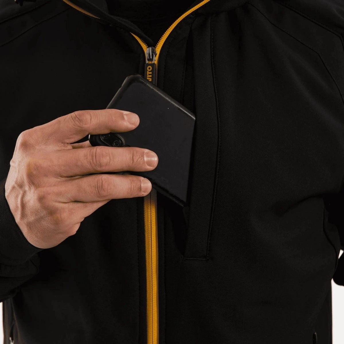 Veste Softshell Noire XL Multi-Poches Capuche Amovible 100% Polyester VITO – Image 4